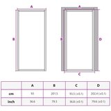  Unutarnja vrata 93 x 201,5 cm Bijela od ESG stakla i aluminija | shoptok.hr