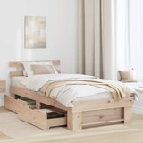  Krevetna konstrukcija Prirodna 90 x 200 cm Čvrsto borovo drvo | shoptok.hr