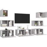  7-dijelni set TV ormarića siva boja betona od iverice | shoptok.hr