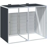 vidaXL Koš za smeti na kolesih za dvojne koše antracit 144x81x113 cm | Shoptok.si