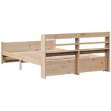  Okvir za krevet s uzglavljem 135 x 190 cm od masivne borovine | Eponuda.com