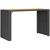  Vrtni barski stol s drvenom pločom crni 185x80x110 cm poliratan | shoptok.hr