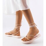 Gemre Beige lace-up sandals Laurence | ePonuda.com