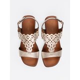 Sergio Leone Golden sandals with openwork decorations | Shoptok.si