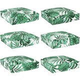 Vanjski jastučić Set od 6 Uzorak lista Poliester 40 x 40 x 8 cm | shoptok.hr