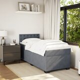 Box spring krevet s madracem tamnosivi 100x200 cm baršunasti | shoptok.hr