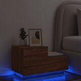  The Living Store Nočna omarica z LED lučkami rjavi hrast 70x36x40,5 cm - Nočna Omarica, (21448589) Cene