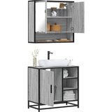 vidaXL 2-dijelni set kupaonskog namještaja siva boja hrasta drveni | shoptok.hr