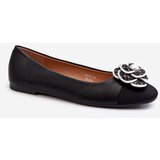 Boto Women's Eco Leather Ballerina Flats with Decorative Detail Black Divinella | shoptok.hr