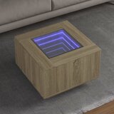 vidaXL Klubska mizica LED sonoma hrast 60x60x40 cm inženirski les | Shoptok.si