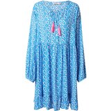 Zwillingsherz Obleka 'Melody' turkizna / bela | Shoptok.si