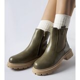 Gemre Green ankle boots on beige sole Giacinta | Shoptok.si
