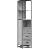 Maison Chic Kopalniška omarica - Kopalniški kabinet siva sonoma 35x37,5x166 cm inženirski les, (21794400) Cene