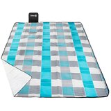  Deka za piknik od flisa s izoliranim dnom 200 x 200 cm, plavo-bijela karirana | shoptok.hr
