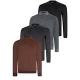 Dewberry SET OF FOUR V4007 MEN'S SWEATSHIRT-BLACK-NAVY-ANTHRACITE-BROWN Cijene