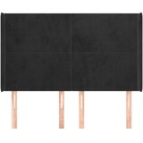  Uzglavlje s ušima crno 147x16x118/128 cm baršunasto | shoptok.hr