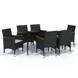  7-dijelni vrtni blagovaonski set s jastucima crni | shoptok.hr