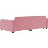  Dnevni krevet na razvlačenje ružičasti 100 x 200 cm baršunasti | shoptok.hr