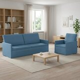  Set sofe 2 pcs Plava Kordura tekstil - Plava 1-sjedalni + 3-sjedalni (180 cm) | shoptok.hr