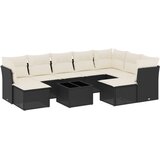  10-dijelni set vrtnih sofa s jastucima crni od poliratana | shoptok.hr