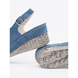 GOODIN Blue suede wedge sandals | Shoptok.si