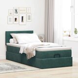 vidaXL okvir kreveta s madraca tamnozeleni 80x200cm baršunasti | shoptok.hr