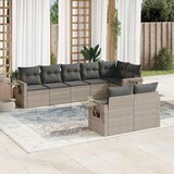 8-dijelni set vrtnih sofa od poliratana s jastucima svjetlosivi | shoptok.hr