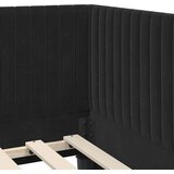 vidaXL Kotna postelja z vzglavjem Črna 90 x 200 cm Žamet | Shoptok.si