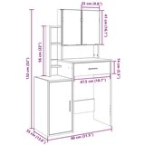 vidaXL Toaletna mizica z omarico rjava hrast 80x35x132 cm | Shoptok.si