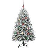vidaXL Umestno božično drevo Zelena in Bela 150 cm PVC in kovina | Shoptok.si