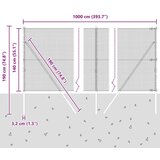 vidaXL Varjena žična ograja z 7 stebri Zelena 1.4x10 m Jeklo | Shoptok.si