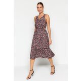 Trendyol A-Line Cut Out Detailed Midi Leopard Patterned Woven Dress in Brown A-Line Cijene
