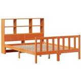 vidaXL Knjižna postelja brez vzmetnice vošč. rjava 135x190 cm borovina | Shoptok.si