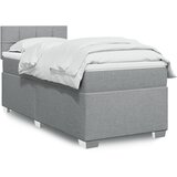 vidaXL Box spring postelja z vzmetnico svetlo siva 80x200 cm blago Cene