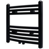 vidaXL kupaonski radijator za ručnike s prečkama zaobljeni crni 480 x 480 mm cijene