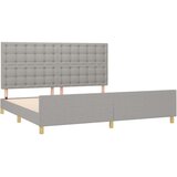  Posteljni okvir z vzglavjem svetlo siv 200x200 cm blago, (20903262) | Shoptok.si