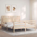 vidaXL Posteljni okvir z vzglavjem 160x200 cm trden les | Shoptok.si