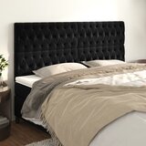  Uzglavlje crno 200x7x118/128 cm baršunasto | shoptok.hr