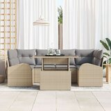  7-dijelni vrtni sofa set s jastučićima Bež Poli ratan | shoptok.hr