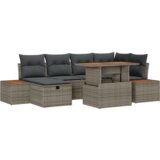 vidaXL set vrtnih sofa s jastucima siva poliratan acacia | shoptok.hr
