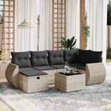 vidaXL 7-dijelni set vrtnih sofa svjetlosivi od poliratana | shoptok.hr