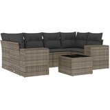 Maison Chic Seti vrtnega pohištva - Vrtna garnitura - Vrtni pohištvo set 7-delna z blazinami siv poli ratan, (21801814) | Shoptok.si