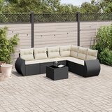 vidaXL 7-dijelni set vrtnih sofa od poliratana s jastucima crni | shoptok.hr
