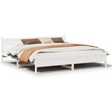 Maison Chic Posteljni okvir - Dvoposteljna postelja - Zakonska postelja brez vzmetnice bel 180x200 cm trdna borovina-J3654, (21759149) | Shoptok.si
