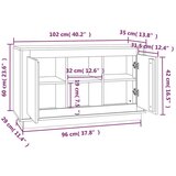  Komoda crna 102 x 35 x 60 cm od konstruiranog drva | shoptok.hr