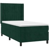  box spring s madracem LED tamnozeleni 100x200 cm baršun | shoptok.hr