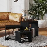 Furnova Komplet mizic 3 kosi črne barve iverna plošča, (21913664) | Shoptok.si