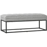 Nesta Oblazinjena klop, svetlo siva, lanen videz, jeklen okvir, nosilnost do 200 kg, 120×44×45,5 cm, za spalnico, posteljna in toaletna klop, (5000493395) | Shoptok.si