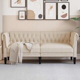 vidaXL kavč dvosed chesterfield laneno platno Cene