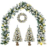  Set mini božićnih drvaca 45 cm 125 LED lampica Topla bijela PVC - Bijela 45 cm s LED svjetlima | shoptok.hr